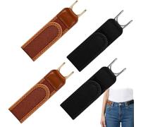 4 Pcs Buckleless Belts for Men, No Buckle Belts for Men with Adjustable Design, For Office Professionals and Active Individuals, In metal hook elastic belt Brown and Black for Various Occasions