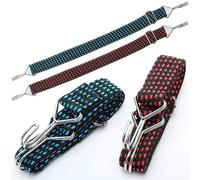 4 Pcs Bungee Cords with Hooks Heavy Duty, 1m Elastic Straps with Hooks, Adjustable Flat Bungee Straps for Tarp Fixings, Bike Rack, Camping and Moving Cargo