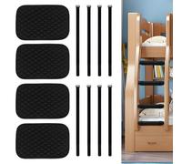 4 Pcs Bunk Bed Ladder Pads，12 x 8 Inch Soft Bunk Bed Ladder Cover Comes with 8 Adjustable Hook and Loop Straps，Anti-Slip Points On The Bottom Ensure Safe and Comfortable Climbing (4)