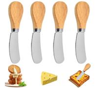 4 Pcs Butter Knife Spreader, Cheese Knife Set Cake Knifes Durable Stainless Steel Butter Knives, Multi-Function Cheese Knives Set Smooth Spreading for Butters, Ideal for Pastry, Sandwich Jam