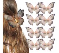4 Pcs Butterfly Hair Clips, Mini Glitter Barrettes for Women and Girls, Elegant Hair Accessories for Wedding, Parties and Bridal Events, Shimmering Hairpins with Secure Hold