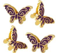4 Pcs Butterfly Paper Clips Metal Paper Clips Vintage Journal Notebook Accessories Decorative Clips for Office Home DIY School Stationery Purple