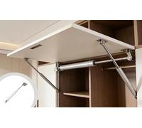 4 Pcs Cabinet Gas Struts, 150 N Hydraulic Lid Support, Telescopic Metal Spring Hinge, Slotted Mounting Bracket for Soft Close, Lift Stay for Storage Boxes, RV Bed Storage Box, Cabinet Door