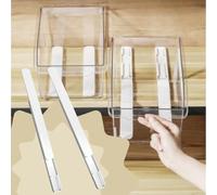4 PCS Cabinets Adhesive Sliders,White Drawer Slides Plastic Self Adhesive 10.4 Inch Length Silent Pull Out Rail for Baskets,Drawer,Boxes,File Cabinet,Trash Can