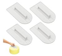 4 Pcs Cake Smoother,Flat Edge Scraper and Curved Edge Smoother Tool for Fondant Icing, Food-Grade Plastic for Buttercream and Marzipan, Easy to Use and Clean, for Home Kitchens, Cake and Candy Shops