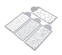 4 PCS Cake Stencils Decorating Buttercream Cookie Stencils for Royal Icing Leopard Stencil Airbrush Snake Skin Mermaid Scale Stencil Cheetah Cow Print Zebra Templates for Baking