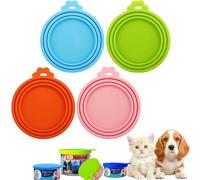 4 Pcs Can Lids For Tins Tin Lids For Dog Food,Plastic Lids For Tin Cans Silicone Lids Food Covers For Pet Food Can Lids Pet Dog Cat Food Storage
