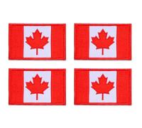 4 PCS Canada Flag Maple Leaf Iron On/Sew On Patch Tactical Embroidered Emblem Applique Badge Patches for Jeans,Hat,Bag,T-Shirt,Jersey,Repair,Craft,Clothing,Backpack,Jacket,Costume