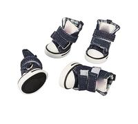 4 Pcs Canvas Puppy Shoes, Dog Canvas Shoes for Small Dogs, Non Slip Breathable Pet Protector with Hook and Loop Fasteners, Lightweight Comfortable Booties for Indoor Outdoor Us (Number 2(13 X 2.9 X