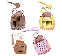 4 Pcs Capybara Fidget Toys For Kids Keyrings, Fidget Keyring Key Rings Capybara With Magnetic Beads Drawing Board And Maze Map Key Fobs, Phone Accessory Creative Keychain For Child Relieve Anxiety