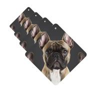 4 Pcs Car Air Freshener Card Gift for Women Men, Lavender Scent Square | French Bulldog Car Aromatherapy Tablets, Long Lasting Hanging Fragrance Scented Cards, Car Mirror Pendant