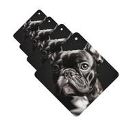 4 Pcs Car Air Freshener Card Gift for Women Men, Lavender Scent Square | French Bulldog Car Aromatherapy Tablets, Long Lasting Hanging Fragrance Scented Cards, Car Mirror Pendant