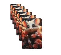 4 Pcs Car Air Fresheners Cards Set,Long-Lasting Car Aromatherapy Tablets | Hanging Scented Cards Cartoon Opossum And Roses Air Fresheners Incense Chips For Car Rearview Mirror Pendant
