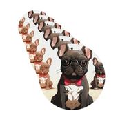 4 Pcs Car Air Fresheners Cards Set,Long-Lasting Car Aromatherapy Tablets | Hanging Scented Cards Cartoon Dog French Bulldog Air Fresheners Incense Chips For Car Rearview Mirror Pendant