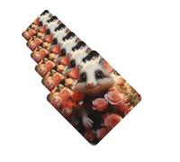 4 Pcs Car Air Fresheners Cards Set,Long-Lasting Car Aromatherapy Tablets | Hanging Scented Cards Cartoon Opossum And Roses Air Fresheners Incense Chips For Car Rearview Mirror Pendant