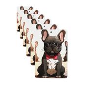 4 Pcs Car Air Fresheners Cards Set,Long-Lasting Car Aromatherapy Tablets | Hanging Scented Cards Cartoon Dog French Bulldog Air Fresheners Incense Chips For Car Rearview Mirror Pendant