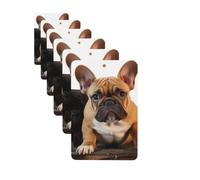 4 Pcs Car Air Fresheners Cards Set,Long-Lasting Car Aromatherapy Tablets | Hanging Scented Cards Cute French Bulldog Air Fresheners Incense Chips For Car Rearview Mirror Pendant