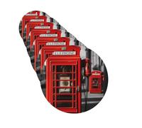 4 Pcs Car Air Fresheners Cards Set,Long-Lasting Car Aromatherapy Tablets | Hanging Scented Cards England Uk Retro London Telephone Air Fresheners Incense Chips For Car Rearview Mirror Pendant