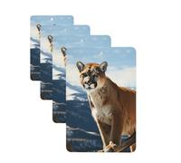 4 Pcs Car Air Fresheners Decorative Car Air Freshener Card Long Lasting Hanging Fragrance Scented Animal Mountain Lion Car Aromatherapy Tablets Rearview Mirror Pendant for Men Women