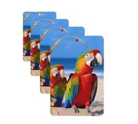 4 Pcs Car Air Fresheners Decorative Car Air Freshener Card Long Lasting Hanging Fragrance Scented Beach Parrots Car Aromatherapy Tablets Rearview Mirror Pendant for Men Women