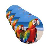 4 Pcs Car Air Fresheners Decorative Car Air Freshener Card Long Lasting Hanging Fragrance Scented Beach Parrots Car Aromatherapy Tablets Rearview Mirror Pendant for Men Women
