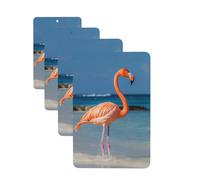 4 Pcs Car Air Fresheners Decorative Car Air Freshener Card Long Lasting Hanging Fragrance Scented Beach Flamingo Car Aromatherapy Tablets Rearview Mirror Pendant for Men Women