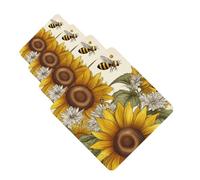 4 Pcs Car Air Fresheners Decorative Car Air Freshener Card Long Lasting Hanging Fragrance Scented Bees Sunflowers Daisy Rose Flowers Car Aromatherapy Tablets Rearview Mirror Pendant for Men Women