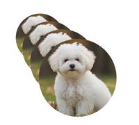 4 Pcs Car Air Fresheners Decorative Car Air Freshener Card Long Lasting Hanging Fragrance Scented Bichon Frise Dog Car Aromatherapy Tablets Rearview Mirror Pendant for Men Women