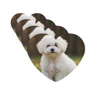 4 Pcs Car Air Fresheners Decorative Car Air Freshener Card Long Lasting Hanging Fragrance Scented Bichon Frise Dog Car Aromatherapy Tablets Rearview Mirror Pendant for Men Women