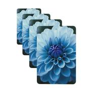 4 Pcs Car Air Fresheners Decorative Car Air Freshener Card Long Lasting Hanging Fragrance Scented Blue Dahlia Flower Car Aromatherapy Tablets Rearview Mirror Pendant for Men Women