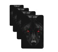 4 Pcs Car Air Fresheners Decorative Car Air Freshener Card Long Lasting Hanging Fragrance Scented Black Red Eyed Wolf Car Aromatherapy Tablets Rearview Mirror Pendant for Men Women