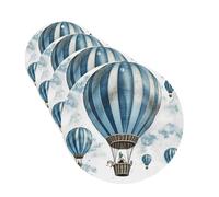 4 Pcs Car Air Fresheners Decorative Car Air Freshener Card Long Lasting Hanging Fragrance Scented Blue Hot Air Balloon Car Aromatherapy Tablets Rearview Mirror Pendant for Men Women