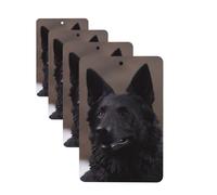 4 Pcs Car Air Fresheners Decorative Car Air Freshener Card Long Lasting Hanging Fragrance Scented Black german shepherd Car Aromatherapy Tablets Rearview Mirror Pendant for Men Women