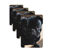 4 Pcs Car Air Fresheners Decorative Car Air Freshener Card Long Lasting Hanging Fragrance Scented Black Pug Dog Puppy Car Aromatherapy Tablets Rearview Mirror Pendant for Men Women