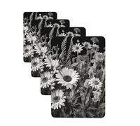 4 Pcs Car Air Fresheners Decorative Car Air Freshener Card Long Lasting Hanging Fragrance Scented Black and White Flowers Car Aromatherapy Tablets Rearview Mirror Pendant for Men Women