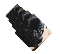 4 Pcs Car Air Fresheners Decorative Car Air Freshener Card Long Lasting Hanging Fragrance Scented Black Pug Dog Puppy Car Aromatherapy Tablets Rearview Mirror Pendant for Men Women