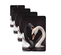 4 Pcs Car Air Fresheners Decorative Car Air Freshener Card Long Lasting Hanging Fragrance Scented Black White Swan Love Heart Car Aromatherapy Tablets Rearview Mirror Pendant for Men Women