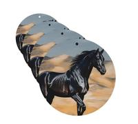 4 Pcs Car Air Fresheners Decorative Car Air Freshener Card Long Lasting Hanging Fragrance Scented Black Arabian Horse Car Aromatherapy Tablets Rearview Mirror Pendant for Men Women