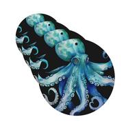 4 Pcs Car Air Fresheners Decorative Car Air Freshener Card Long Lasting Hanging Fragrance Scented Blue Watercolor Octopus Car Aromatherapy Tablets Rearview Mirror Pendant for Men Women