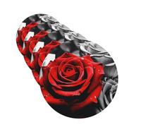 4 Pcs Car Air Fresheners Decorative Car Air Freshener Card Long Lasting Hanging Fragrance Scented Black White and Red Roses Car Aromatherapy Tablets Rearview Mirror Pendant for Men Women