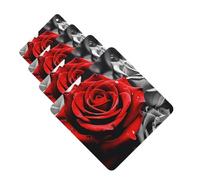 4 Pcs Car Air Fresheners Decorative Car Air Freshener Card Long Lasting Hanging Fragrance Scented Black White and Red Roses Car Aromatherapy Tablets Rearview Mirror Pendant for Men Women