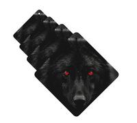 4 Pcs Car Air Fresheners Decorative Car Air Freshener Card Long Lasting Hanging Fragrance Scented Black Red Eyed Wolf Car Aromatherapy Tablets Rearview Mirror Pendant for Men Women