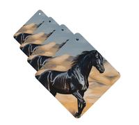 4 Pcs Car Air Fresheners Decorative Car Air Freshener Card Long Lasting Hanging Fragrance Scented Black Arabian Horse Car Aromatherapy Tablets Rearview Mirror Pendant for Men Women