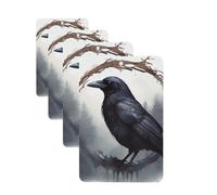 4 Pcs Car Air Fresheners Decorative Car Air Freshener Card Long Lasting Hanging Fragrance Scented Black Crow Car Aromatherapy Tablets Rearview Mirror Pendant for Men Women