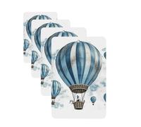 4 Pcs Car Air Fresheners Decorative Car Air Freshener Card Long Lasting Hanging Fragrance Scented Blue Hot Air Balloon Car Aromatherapy Tablets Rearview Mirror Pendant for Men Women