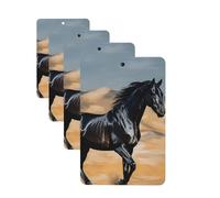 4 Pcs Car Air Fresheners Decorative Car Air Freshener Card Long Lasting Hanging Fragrance Scented Black Arabian Horse Car Aromatherapy Tablets Rearview Mirror Pendant for Men Women