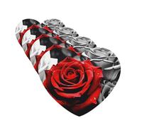 4 Pcs Car Air Fresheners Decorative Car Air Freshener Card Long Lasting Hanging Fragrance Scented Black White and Red Roses Car Aromatherapy Tablets Rearview Mirror Pendant for Men Women