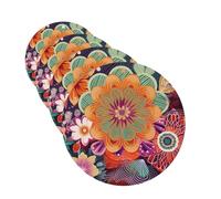 4 Pcs Car Air Fresheners Decorative Car Air Freshener Card Long Lasting Hanging Fragrance Scented Bohemian Colored Flower Car Aromatherapy Tablets Rearview Mirror Pendant for Men Women