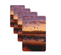 4 Pcs Car Air Fresheners Decorative Car Air Freshener Card Long Lasting Hanging Fragrance Scented Bosque del Apache Wildlife Refuge Car Aromatherapy Tablets Rearview Mirror Pendant for Men Women