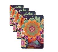 4 Pcs Car Air Fresheners Decorative Car Air Freshener Card Long Lasting Hanging Fragrance Scented Bohemian Colored Flower Car Aromatherapy Tablets Rearview Mirror Pendant for Men Women